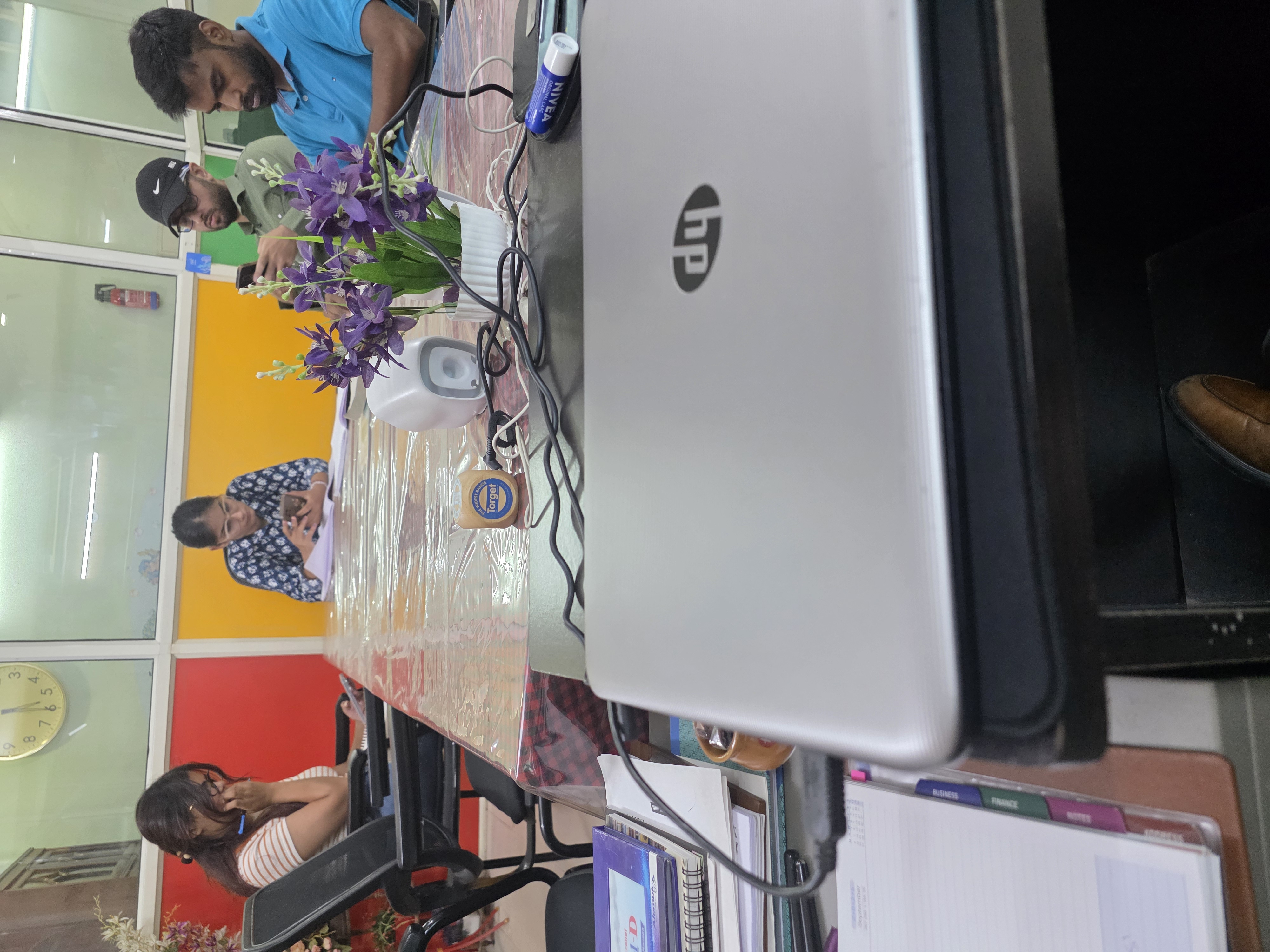 Students Collaborating on Presentations